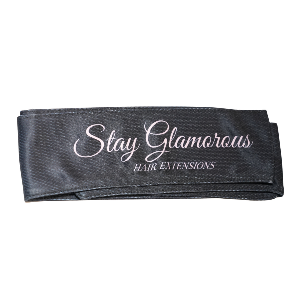 Stay Glamorous Silky Satin Edge Scarves | Wig Grip Band Women Satin Headband For Lace Front Wigs Non Slip Hair Wrap Black Satin Edge Laying Scarf For Makeup, Facial,Sport,Yoga